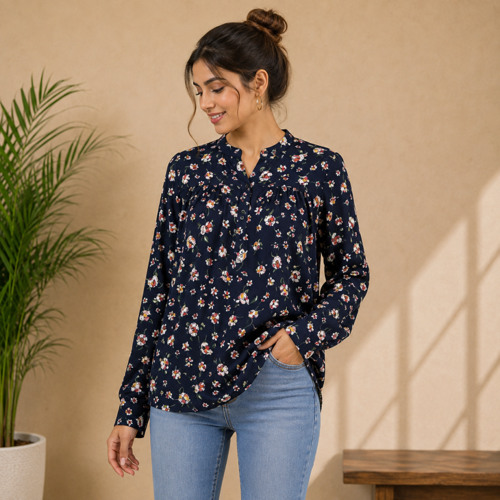 Midnight Floral Grace Top