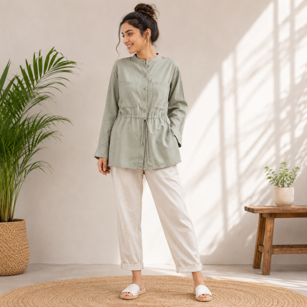 Sage Green Casual Tunic